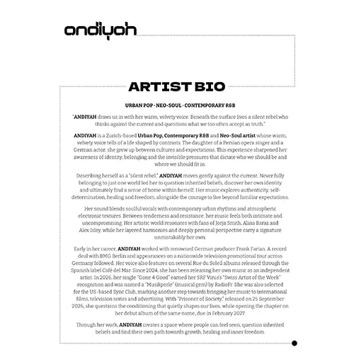 Artist Bio – Andiyah Artist Bio – Andiyah
